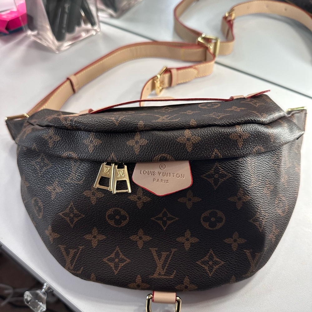 Inspired Bum Bag Crossbody Bag with Gold-Tone Hardware